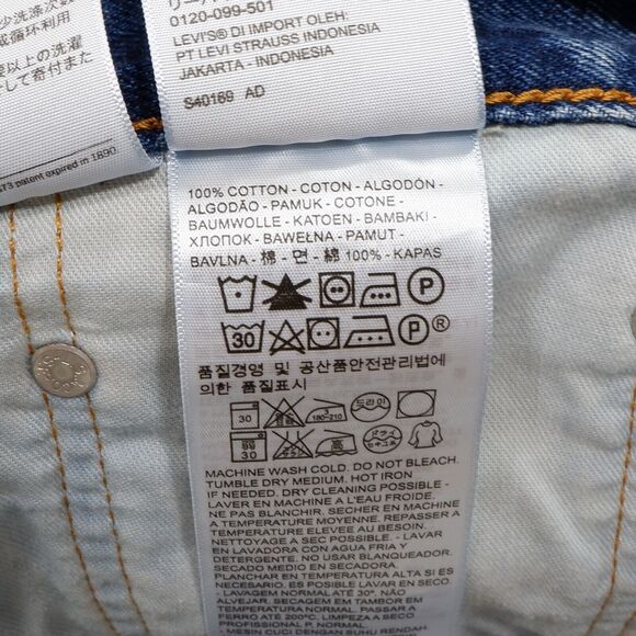 Levis 505 Jeans Mens Size 42x32 Measure 42x30.5 Blue Classic Straight Leg Cotton - Picture 5 of 11